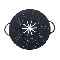 Capac Sita pentru Tigaie, Vafy, 28 inch, Capac din Silicon pentru Scuregere, Rezistent la Remperaturi ridicate, Anti-Stropire, Deflector de Ulei, Negru