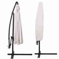 Umbrela de gradina cu brat lateral banana, cu husa, 300cm, bej