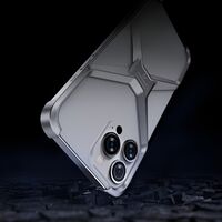 Husa Armor X Compatibila cu iPhone 15 Pro Max, Vafy, Aliaj de Aluminiu, Antisoc, Antizgarieturi, Impermeabila, Margini cu 2 Straturi, Aderent, Montare Usoara, Surubelnita Inclusa, Gri Metalizat