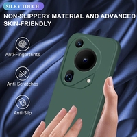 Husa de Protectie, Vafy, pentru Huawei Pura 70 Pro, Liquid Silicone, cu Microfibra pe Interior, Protectie Antisoc, Compatibil Incarcare Wireless, Verde