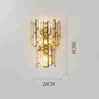 Lampa de Perete in Interior, Flippy, Lampa de Lux pentru Decor de Interior, Corp de Iluminat Tip aplica, din Inox Auriu si Cristal, Lumina Calda Rece Neutra, 39x24 cm, Ideal pentru Camere Mici si Medii, Auriu