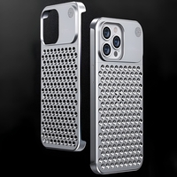 Husa Aromaterapia Compatibila cu iPhone 15 Pro, Vafy, Antisoc, Antizgariere, Protectie Camera si Supraincalzire, din Aliaj de Aluminiu, Argintiu