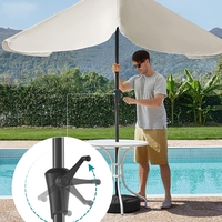SONGMICS Umbrela de gradina cu manivela, 200x150 cm, UPF 50+, inclinare 30°, structura metalica, bej