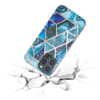 Husa protectie pentru Samsung A51 Soft IMD TPU Marble Geometric Albastru
