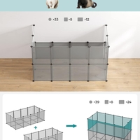 SONGMICS Tarc pentru animale de companie, din plastic, DIY, configurabil, 143x73x46cm, gri