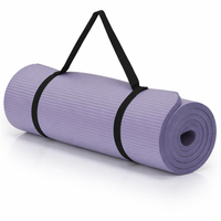 Saltea fitness antiderapanta din NBR, 183x61x2 cm, cu curea transport, mov