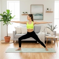 Saltea yoga antiderapanta din TPE, 183x61x0.6 cm, cu curea transport, verde