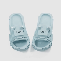 Papuci Casual pentru Adolescenti, Flippy, Model Unisex de Forma Pixel, Rezistenti Usori si Moi din Spuma EVA Antiderapanti, Marime 36-37, Albastru deschis