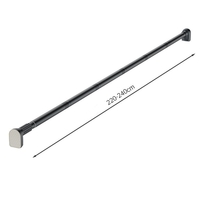 Bara Telescopica Multifunctionala, Flippy, din Otel Inoxidabil si ABS, Utilizare Universala, Extensie 220 - 240 cm, Fara Perforare Perete, Gri