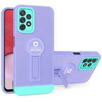Husa Armor Design cu Stand pentru iPhone 12 Pro Max, Mov/Albastru, Suport Auto Magnetic, Wireless Charge, Protectie Antisoc, Vafy