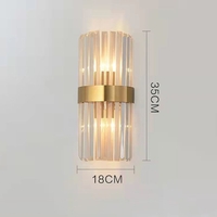 Lampa de Perete in Interior, Flippy, Lampa de Lux pentru Decor de Interior, Corp de Iluminat Tip aplica, din Inox Auriu si Cristal, Lumina Calda Rece Neutra, 35 x 18 cm, Ideal pentru Camere Mici si Medii, Transparent Auriu