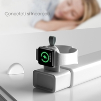 Incarcator Wireless pentru Smart Watch, Vafy, Compatibil cu Apple iWatch 1/9, Magnetic, Interfata Port USB-A, Fara Cablu direct in Statie sau Calculator, Negru
