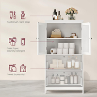 VASAGLE Dulap de baie, din MDF, cu 2 sertare si 2 usi, raft reglabil, 30x60x110cm, alb