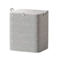 Cutie de Depozitare cu Fermoar, Flippy, Pliabila, Maner Ranforsat, Fermoar Rezistent, pentru Haine, Paturi, Plapumi, Perne, Lenjerii de Pat, Jucarii, 61x50x71 cm, 210 Litri, Gri