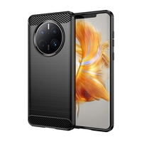 Husa de Protectie pentru Huawei Mate 50 Pro, Vafy, Protectie 360, din TPU cu element de Carbon, Anti Alunecare, 1.8 mm, Negru