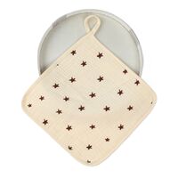 Prosop Absorbant, Flippy, din Bumbac, 25 x 25 cm, Model Stelute, cu Agatatoare, Bej