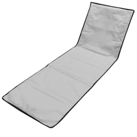Sezlong de plaja pliabil, spatar cu cadru metalic, reglabil, 150x47 cm, gri