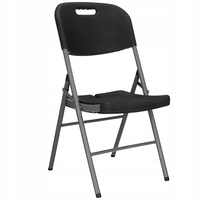 Scaun pliant din plastic pentru catering sau terasa, sarcina 150kg, negru