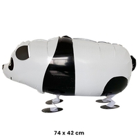 Balon din Folie Metalizata, Flippy, Figurina Animata, Model Panda, 74x42 cm, Ambalaj Individual, Pai Inclus, Umflare cu Aer sau Heliu, Alb-negru