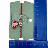 Martisor Bratara Ciucure, Jolie, Snur Rosu Reglabil, cu Pandantiv, Model Floare-Buburuza
