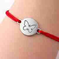 Bratara Martisor, Jolie Silver, Model Fluture Gravat, Argint 925, Snur Textil, 7.5 x 4.5 cm, Argintiu
