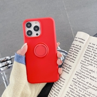 Husa protectie Vafy compatibila cu Apple iPhone 11 Liquid Silicone Ring cu suport rotativ Rosu