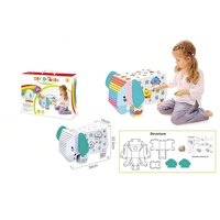 Jucarie Creativa pentru Copii, Flippy, Model Elefant 3D, Set de Asamblat si Colorat din Carton, Puzzle 3D Educativ, 34 x 14 x 23 cm, 3+ ani, Multicolor