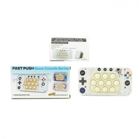 Jucarie interactiva tip consola pentru copii Flippy, speed push whack-a-mole, joc de viteza pop it, material ABS/silicon, cu nivele, sunete si lumini, 15.5 x 7.6 x 5.3 cm, model astronaut, alb