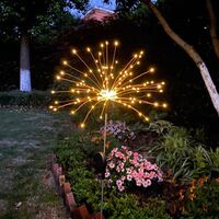 Lampa solara sub forma de artificii, 120 LED-uri, alb cald, Vafy