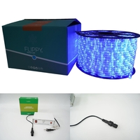 Instalatie Craciun, 62 m, 1488 Led-uri, Furtun Luminos, Albastru, Transformator, 8 jocuri de lumini, Sectionabila, 220 V, Vafy