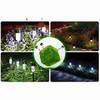 Lampa solara LED de Gradina, Flippy, Set 12 Bucati, Dispersor normal, putere 0.06W, Rezistenta IP 44, Lumina Alba Rece, 29 x 4.5 x 4.5 cm, Argintiu