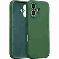 Husa de Protectie, Vafy, pentru iPhone 16 Plus, Liquid Silicone, cu Microfibra pe Interior, Protectie Antisoc, Compatibil Incarcare Wireless, Verde
