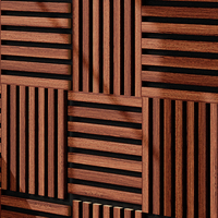 Modul riflaj MDF decorativ LDA PREMIUM de tip panou acustic, Stejar Maro, 30x30 cm