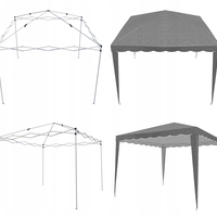 Cort pavilion de gradina pliabil automat pop-up, impermeabil, cu protectie UV, 300x300cm, gri