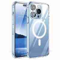 Husa de protectie Vafy compatibila cu Apple iPhone 15, MagSafe Blister, gaura mare camera, transparenta