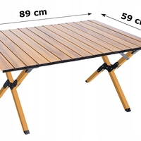Masa pentru camping cu sistem de pliere rapida, cadru metalic, 90x60x44cm, maro