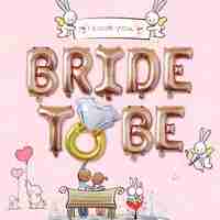 Set Baloane din Folie Metalizată, Flippy, Model Bride To Be, Litere de 40 cm, Baloane Party, Ambalaj Individual, Pai Inclus, Umflare cu Aer sau Heliu, Roz