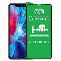 Folie de Protectie Ceramica, Vafy, Compatibila cu Apple iPhone 16 Plus, Ceramics 9D, Antisoc, Margini Negre, Transparent