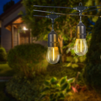 Ghirlanda luminoasa, LED, model Ariane, 10 becuri, 600cm, incarcare solara, lumina alb cald