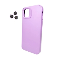 Husa Apple iPhone 13, Vafy, din Silicon Lichid, Interior din Microfibra, Lentile Fosforescente de Protectie Camera, Anti Amprenta, Rezistenta la Socuri, Mov