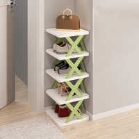 Organizator de Pantofi, Flippy, 5 Straturi, din ABS, Suport Modular, 65.5 x 24 x 26 cm, Verde