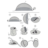 Cort plaja si picnic semi-deschis Sersimo, protectie UV, 200x120x110cm, portocaliu gri