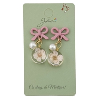 Cercei Dama de Primavara, Jolie, Model Floare in Glob, Eleganti si Moderni, 3 x 1 cm per unitate, Roz