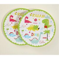 Set 10 Farfurii Petrecere, Flippy, Colectia Dino Park, 17 cm Diametru, din Carton, Multicolor