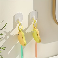 Capac Protector pentru Periuta de Dinti, Vafy, cu Recipient Pasta de Dinti, Portabil, cu Agatatoare, din Plastic 8.7 x 3 cm, Verde/Galben