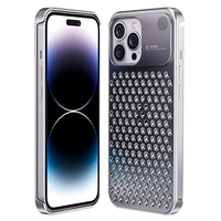 Husa Aromaterapia Compatibila cu iPhone 15 Pro, Vafy, Antisoc, Antizgariere, Protectie Camera si Supraincalzire, din Aliaj de Aluminiu, Argintiu