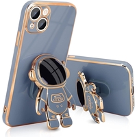 Husa de Protectie TPU 2in1, Vafy, pentru Apple iPhone 15 Plus, Astronaut cu Suport, Antisoc, Rezistenta la Impact, Protectie Camera, Albastru