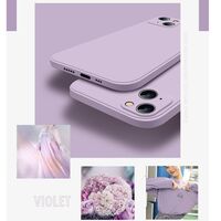 Husa pentru Apple iPhone 14 Pro Vafy, Liquid Silicone, cu Microfibra pe interior, Protectie Antisoc, Grass purple, Mov