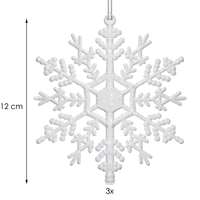 Decoratiune brad fulg de zapada, set 3 bucati, 12cm, alb