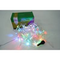 Instalatie de Craciun Flippy® Tip Turturi, Franjuri cu Flash, Sectiune 5 m, 143 LED-uri, Interconectabila, Fir Transparent, RB-RG
